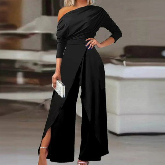 Elegante mono de una pieza con un solo hombro para mujer