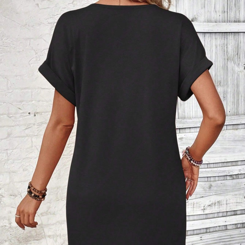 Vestido camisero de mujer en color liso con botones