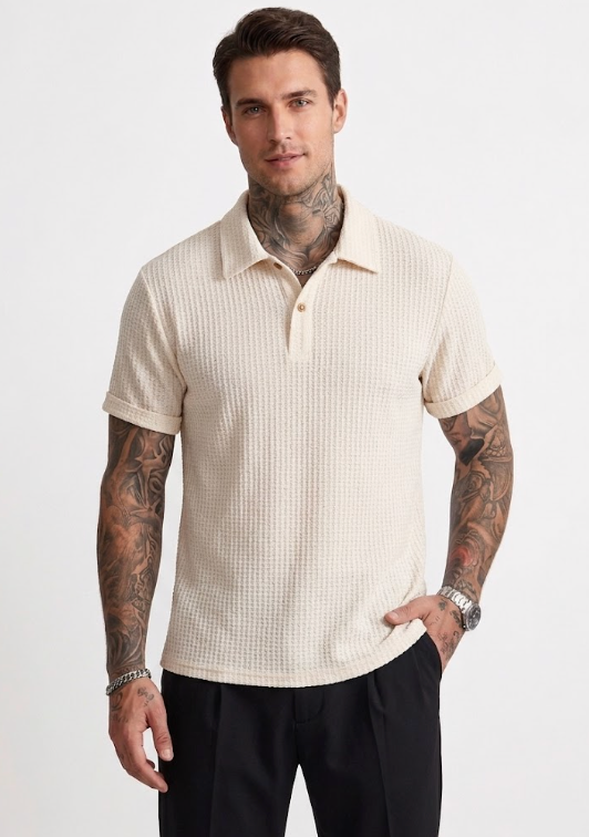 Camisa de punto de hombre de manga corta