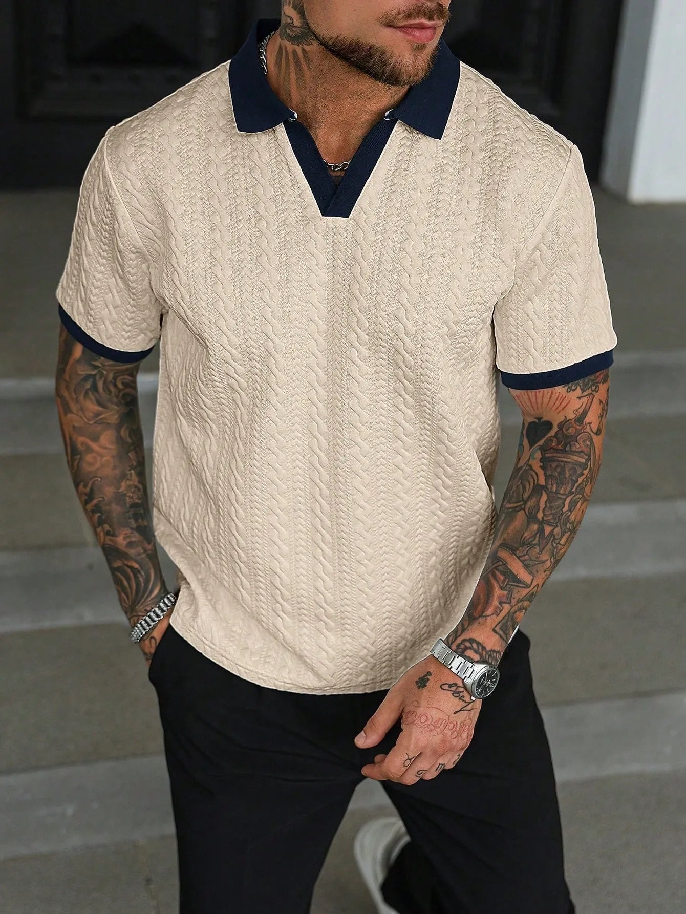 Camiseta para hombre con estampado texturizado