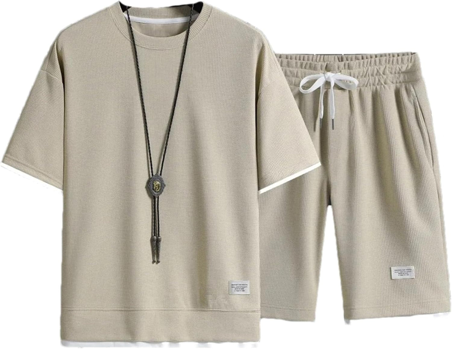 Conjunto de dos piezas: camiseta de manga corta de tejido de rizo