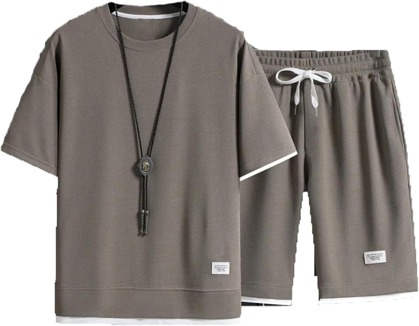 Conjunto de dos piezas: camiseta de manga corta de tejido de rizo