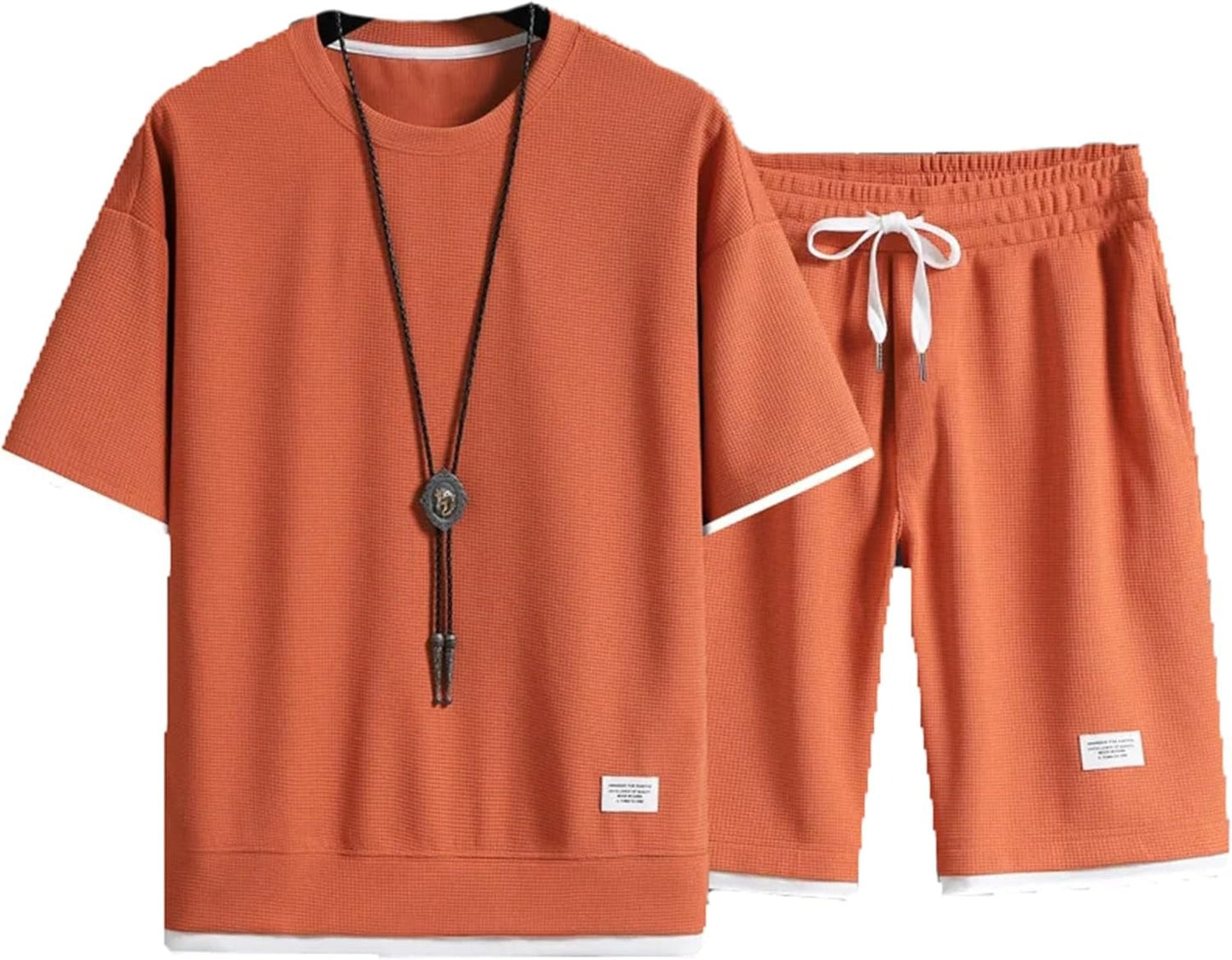Conjunto de dos piezas: camiseta de manga corta de tejido de rizo