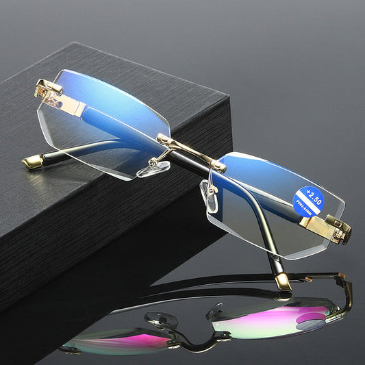 Gafas sin montura con filtro de luz azul