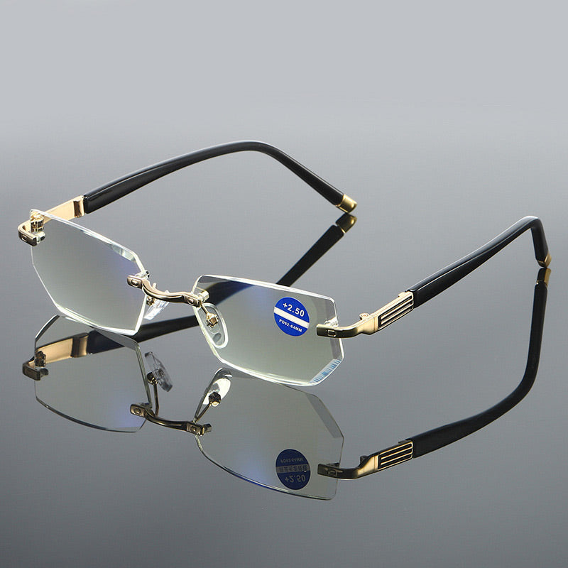 Gafas sin montura con filtro de luz azul