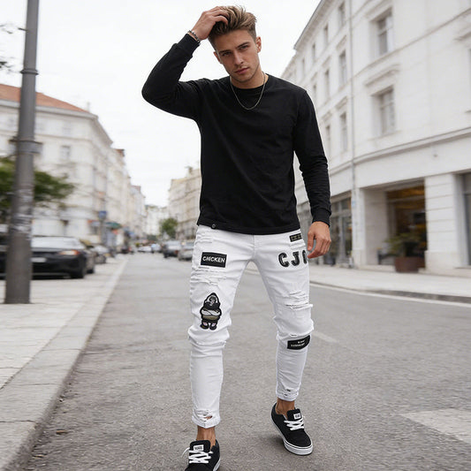 Vaqueros de hombre en negro: estilo urbano moderno