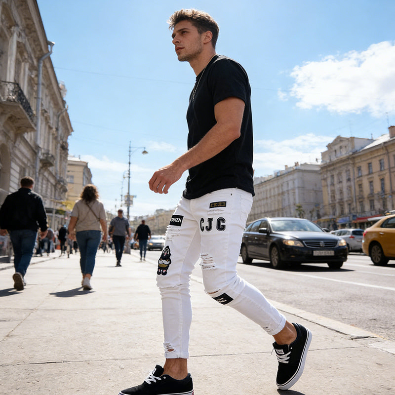 Vaqueros de hombre en negro: estilo urbano moderno