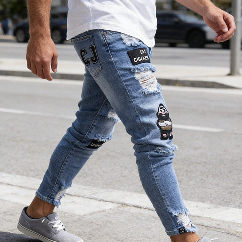 Vaqueros de hombre en negro: estilo urbano moderno