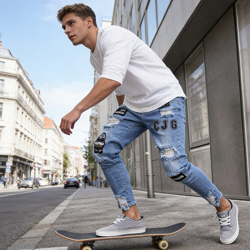 Vaqueros de hombre en negro: estilo urbano moderno