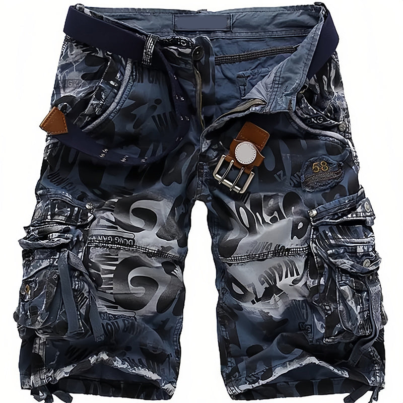 Pantalones cortos cargo de hombre con múltiples bolsillos