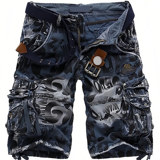 Pantalones cortos cargo de hombre con múltiples bolsillos