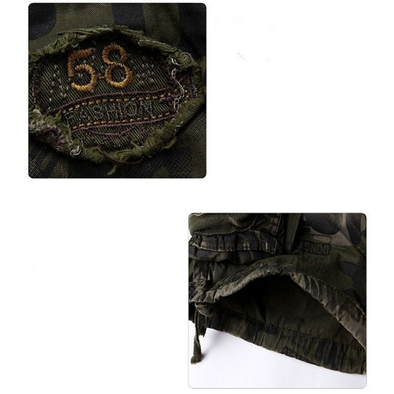 Pantalones cortos cargo de hombre con múltiples bolsillos