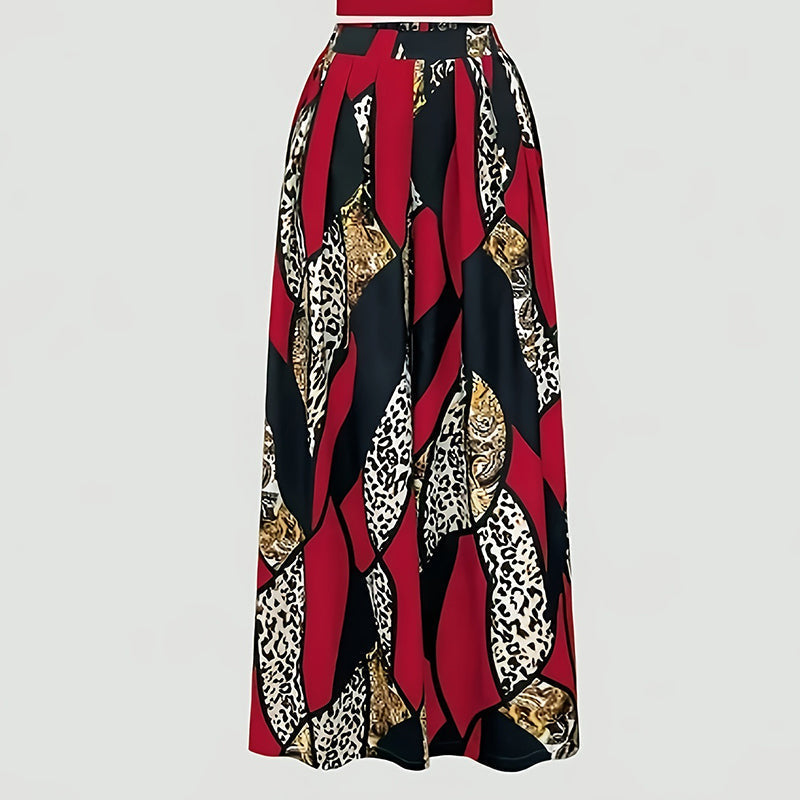 Conjunto de dos piezas para mujer: top y pantalones de pierna ancha
