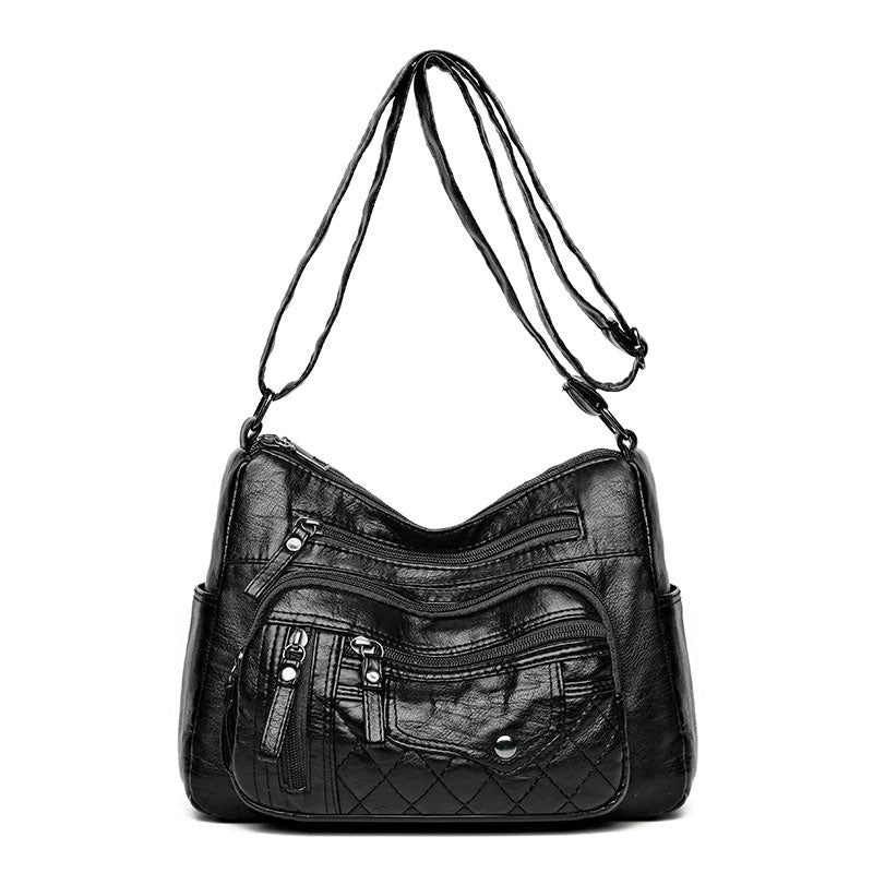 Bolso  para mujer – Cuero sintético, varios compartimentos, correa ajustable