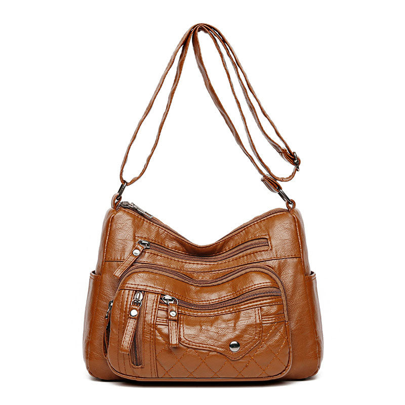 Bolso  para mujer – Cuero sintético, varios compartimentos, correa ajustable