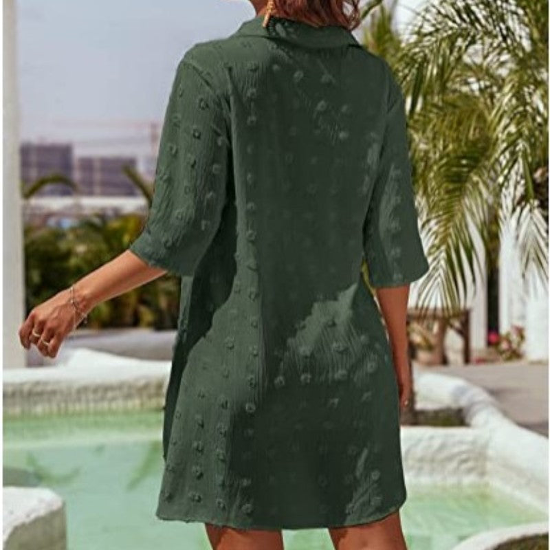 Camisa de gasa jacquard oversize para mujer