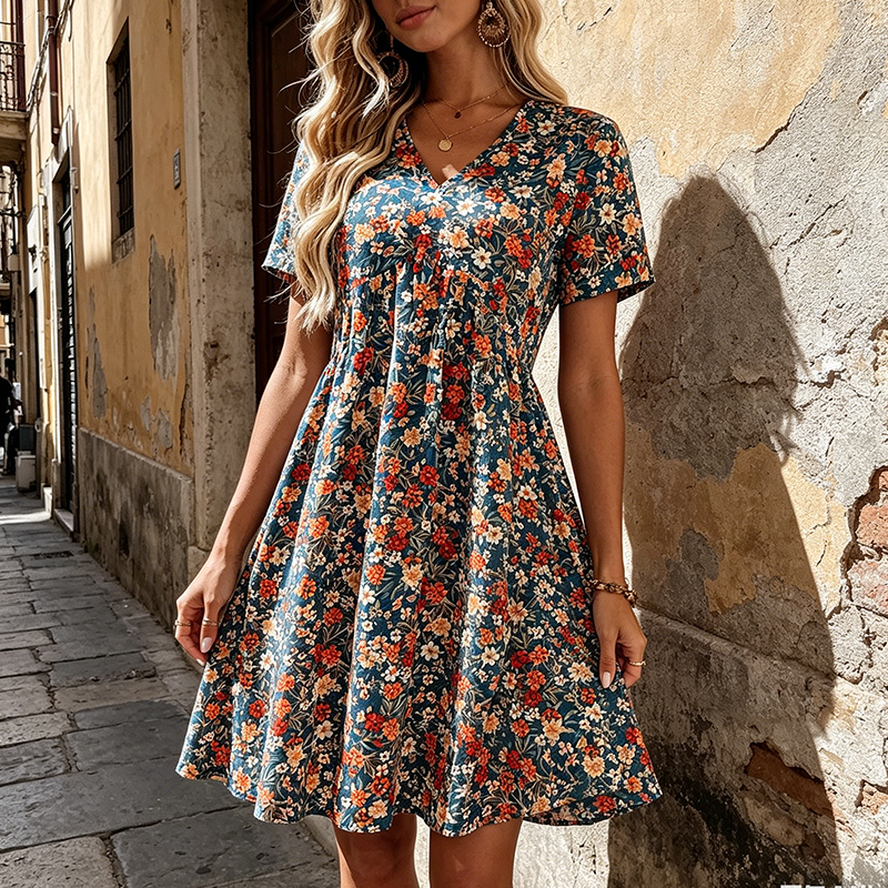 Vestido de verano para mujer con estampado floral