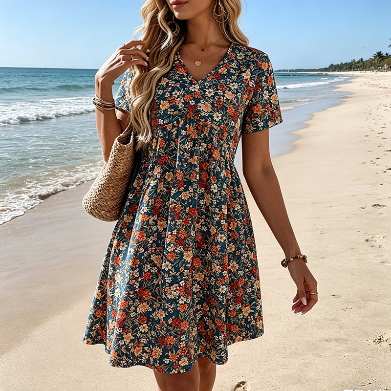 Vestido de verano para mujer con estampado floral