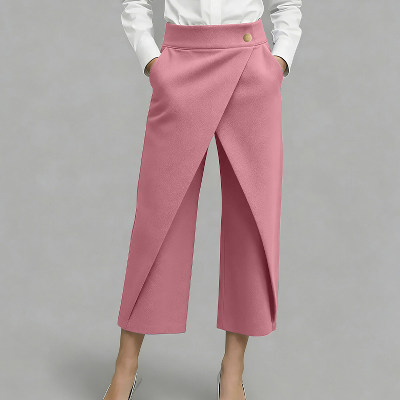 Pantalón capri para mujer con detalles de paneles combinados