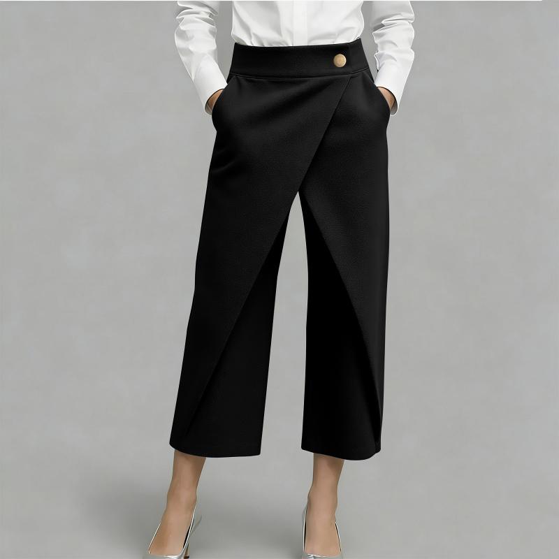 Pantalón capri para mujer con detalles de paneles combinados