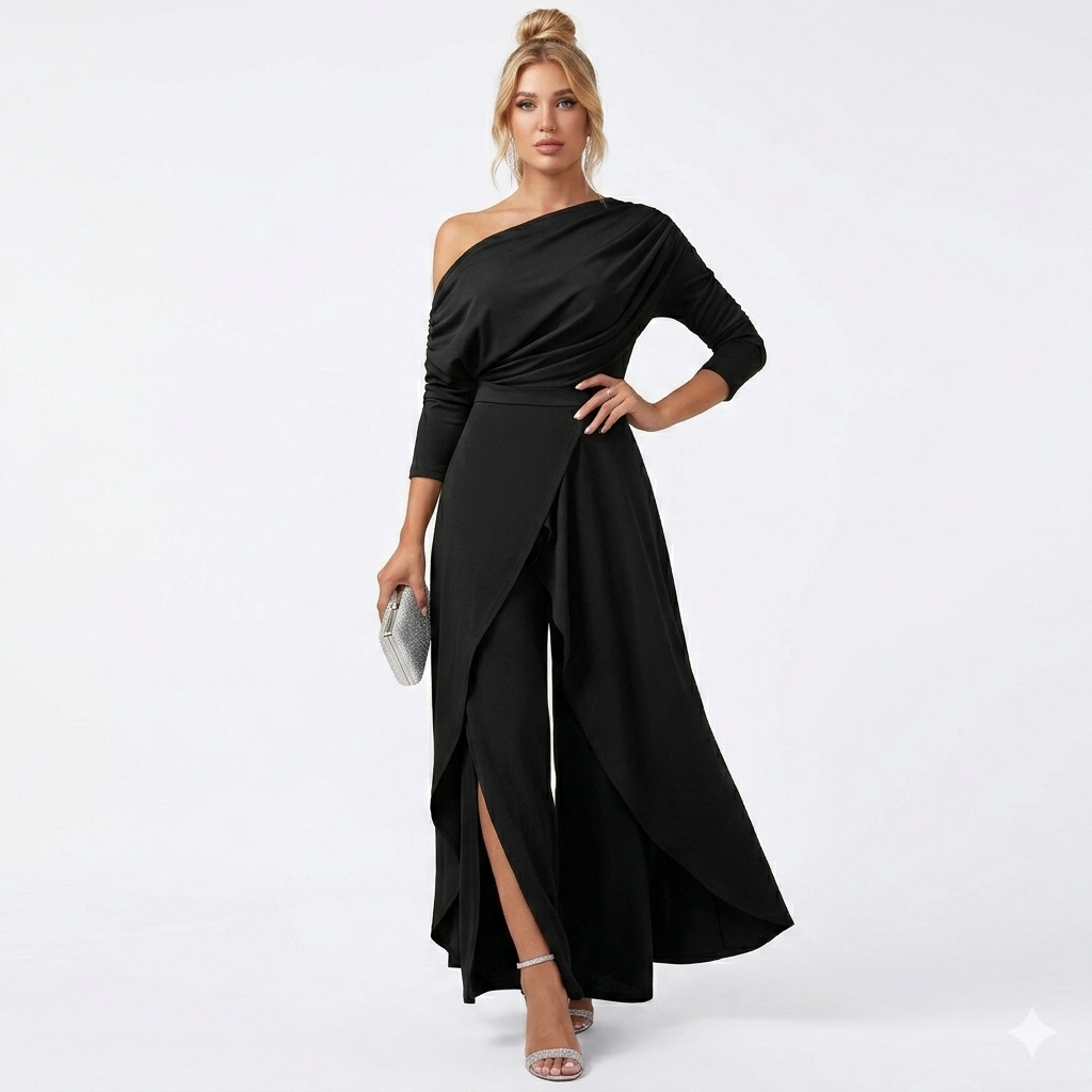 Elegante mono de una pieza con un solo hombro para mujer